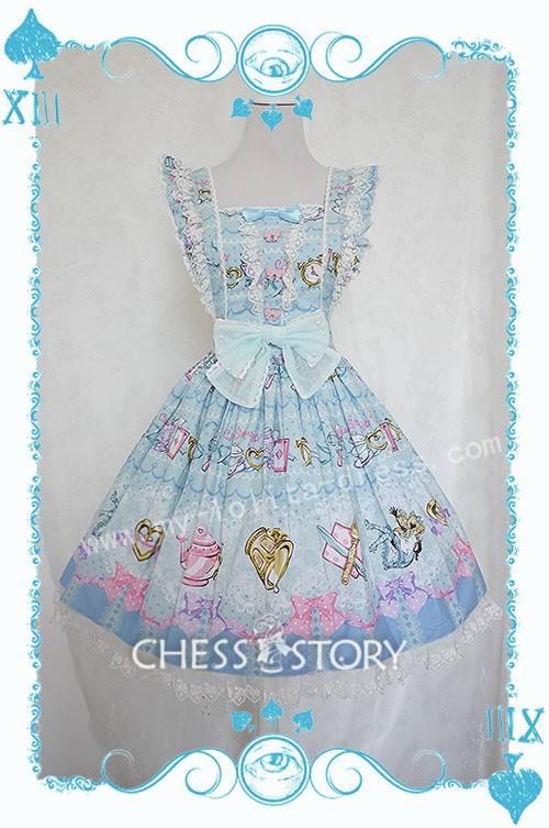 Chess Story Alice's Mad Tea Party Sweet Lolita Salopette