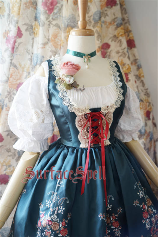 Surface spell ~AlpenRose~ Gothic Ethnic Lolita Puff Sleeves Blouse