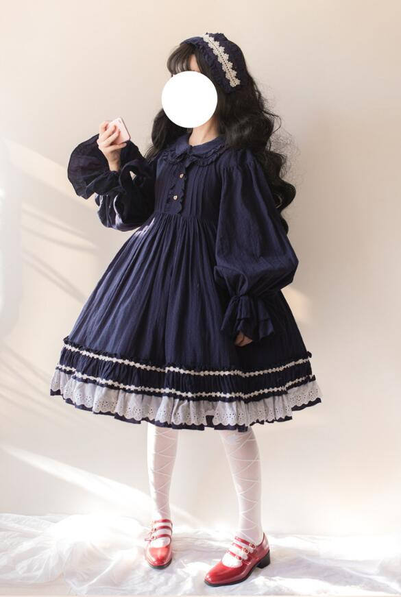 Vintage Unicolor Lolita OP + Surface Dress - Pre-order Closed