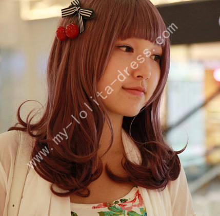 50cm Purple Red Bobo Lolita Wig