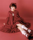 Daily wear Version Sweet Unicolor Lolita long sleeves OP- Ready Made