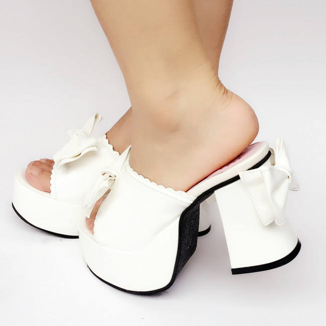 Sweet Pink Square Heels Lolita Sandals