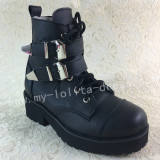 Sweet Matte Black Lolita Winter Boots with Platform