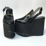 High Platform Black Matte Lolita Shoes