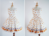 Tanaka.L Eiffel Tower & Biscuits Printed Lolita Jumper Dress -out