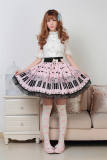 Sweet Pink Piano Keyboard Prints Lolita Pleated Skirt -out