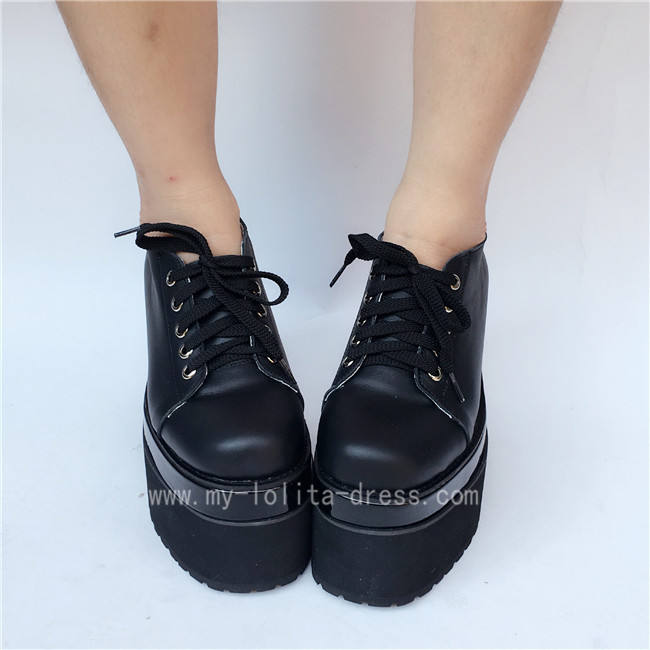 Glossy Black Lolita Heels High Platform