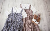 Sweet Gingham Fake Two-pieces Dress