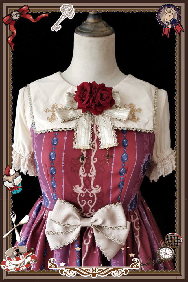 The Bell From Paradise~ Lolita Printed JSK+Headbow -Ready Made