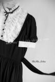 Sweet Chiffon Black White Lolita OP Dress and Mini Cape