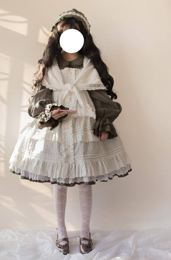 Vintage Unicolor Lolita OP + Surface Dress - Pre-order Closed