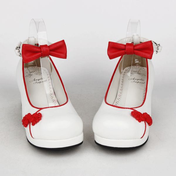 Angelic Imprint- Elegant Bow Embroidery Round/Square Heels Qi Lolita Shoes
