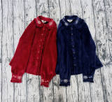 Little Dipper Rose Embroidery Blouse Velvet Version -Limited QTY Pre-order