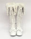 Sweet White Real Leather Upper Lolita High Boots