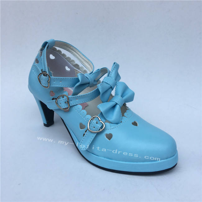 Light Brown Bows Antaina Tea Party Lolita Shoes Heels