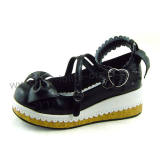 Black White 2 Colors Lolita Flat Shoes