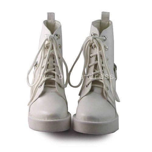 Matt White Girls Short Boots