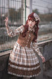Miss Shelock Vintage Gingham Lolita OP + Vest Set -Pre-order Closed