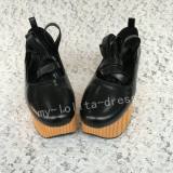 Unique Golden Lace Up Lolita High Platform Shoes