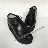 Black Matte Shoes with High Platform