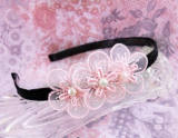 Mint Sweet Peach Flower Lolita Headband -out