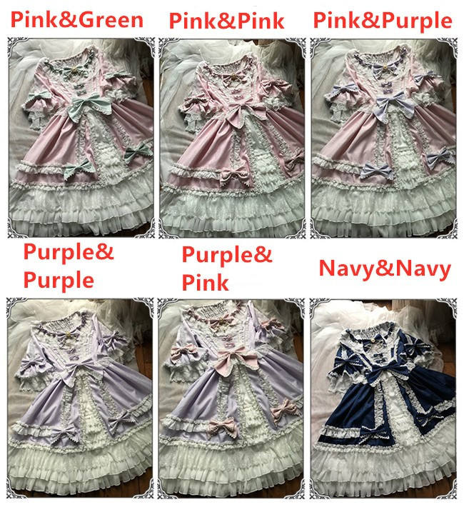 Moira~ Lolita Short Sleeves OP Dress -Sax Size XL In Stock