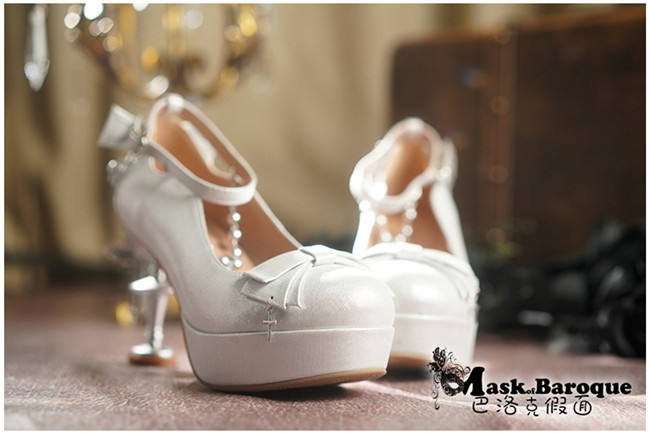 Mask of Baroque ~ Cross Candlestick Lolita Heels Shoes -11 Colors Pre-order Closed
