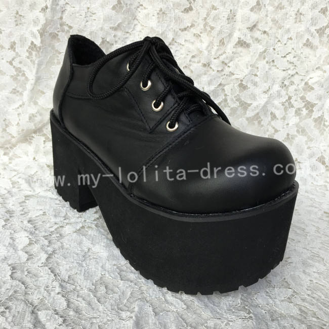 Gothic Black Lolita Heels Shoes with Platform