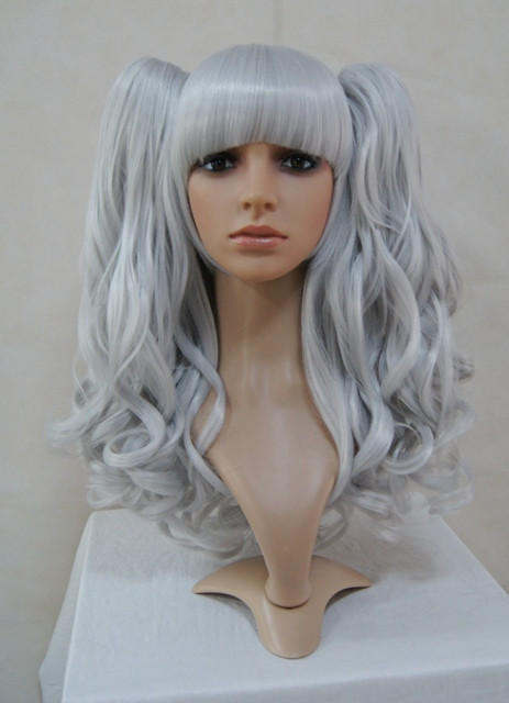 Grey pigtail outlet wig