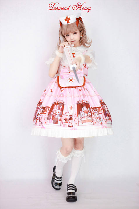 Doll Hospital~ Lolita Printed JSK Dress -out