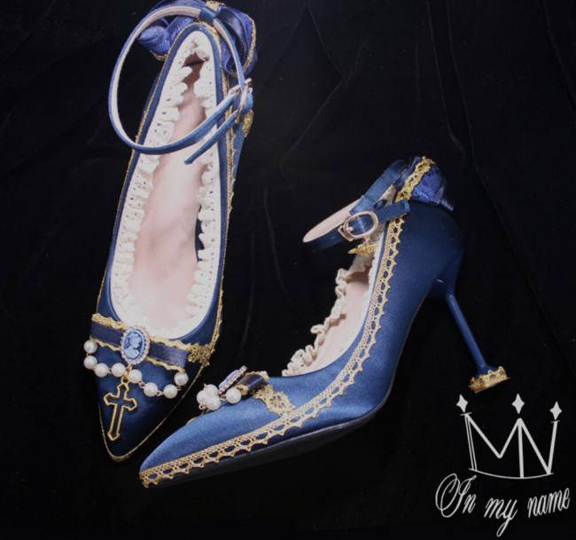 Rose Cross~ Versailles ~ Satin PU Lolita Shoes - Ready Made