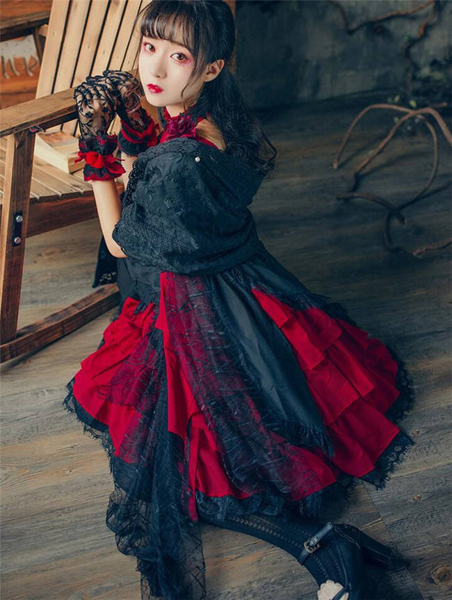 Nine Odes ~She Sings In The Mountain~ Gothic Lolita JSK -Ready Made