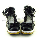 Black White 2 Colors Lolita Flat Shoes