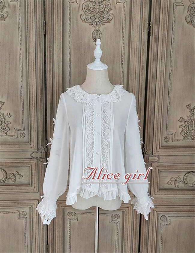 Alice Girl ~The Kitty's Tea Party Lolita Blouse -Pre-order