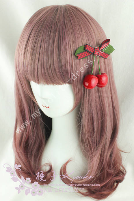 50cm Purple Red Bobo Lolita Wig