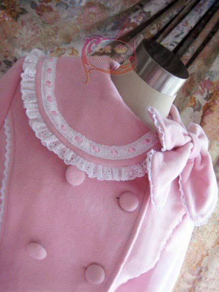Pink Long Sleeves Lace Lolita A-line Coat