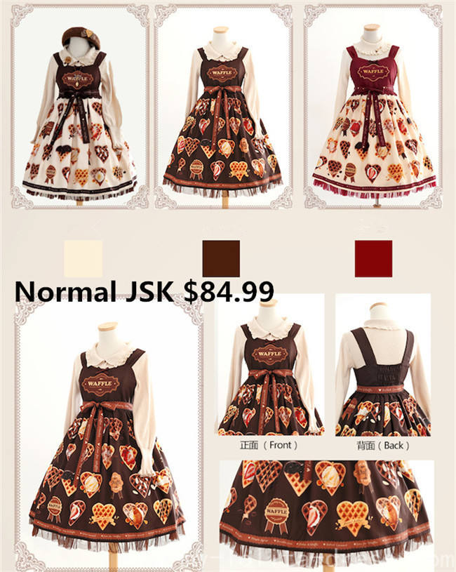 Love for Waffles ~ Sweet Lolita Jumper -2 Versions Ready Made
