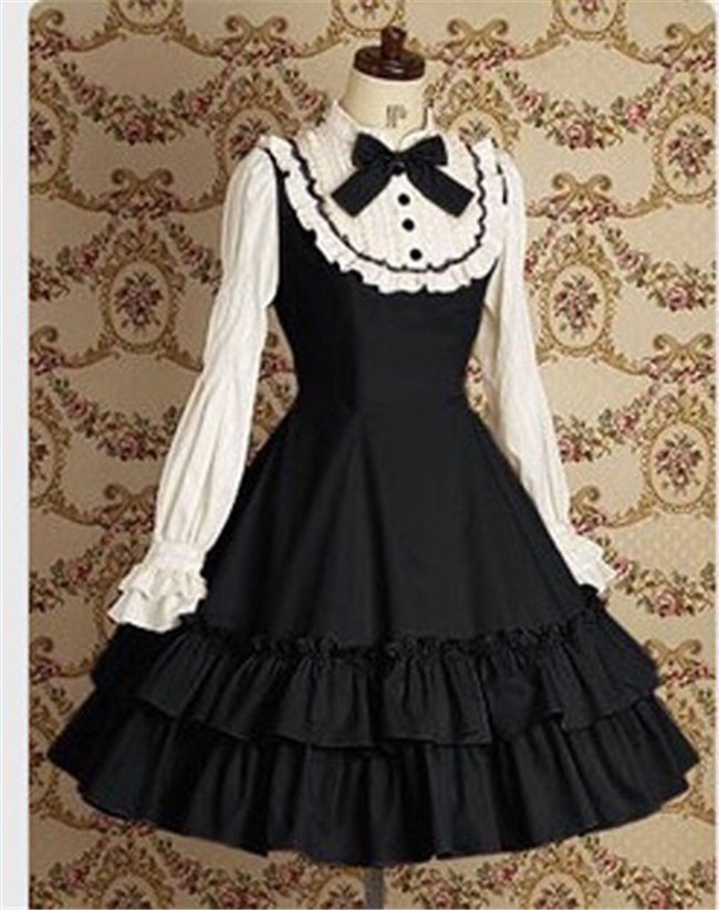 Vintage College Style Lolita Long Sleeves OP Dress$39.99