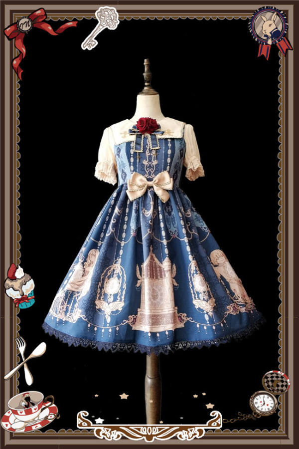 The Bell From Paradise~ Lolita Printed JSK+Headbow -Ready Made