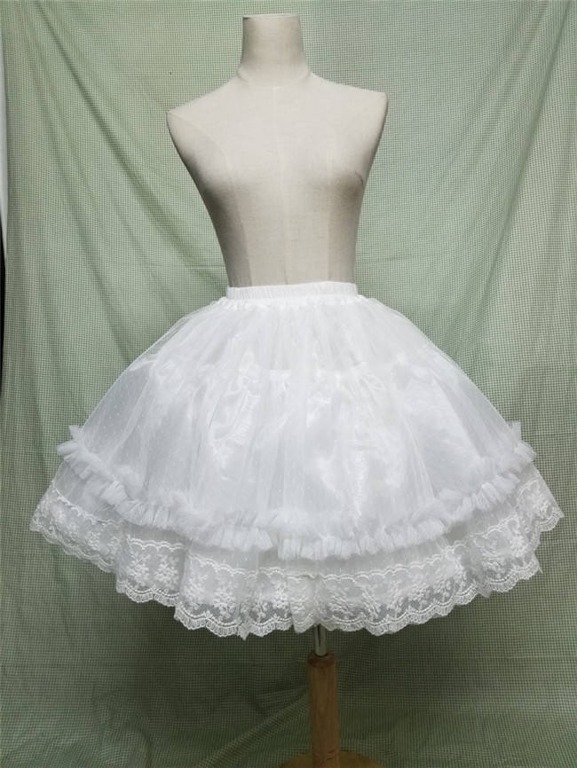 45cm/55cm/60cm Round-shaped Lolita Petticoat White/Black Available
