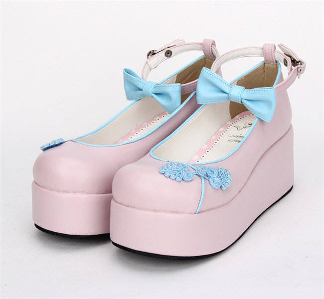 Angelic Imprint- Elegant Bow Embroidery Qi Lolita High Platform Shoes