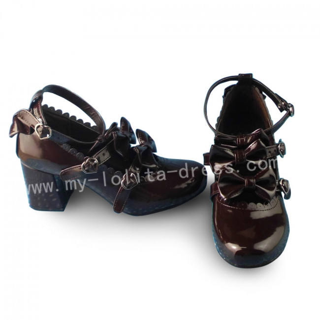 Sweet Pink Lolita Heels Shoes with Bows
