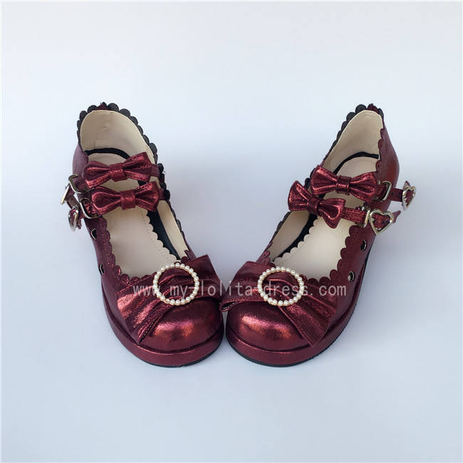 Sweet 3 Bows Lolita Heels Shoes