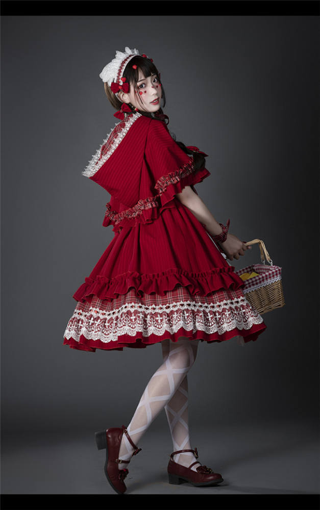 YUPBRO Lolita ~Little Red Riding Hood Soft Lolita JSK Fullset -Ready Made
