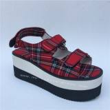 Scottish Red Tartan Lolita Sandals with Double Colors Soles