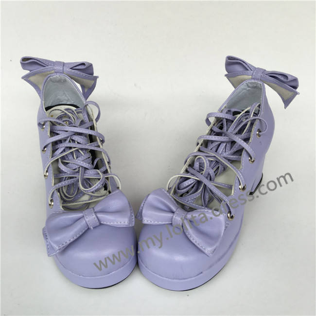 Sweet Purple Square Heels Lolita Shoes with Straps
