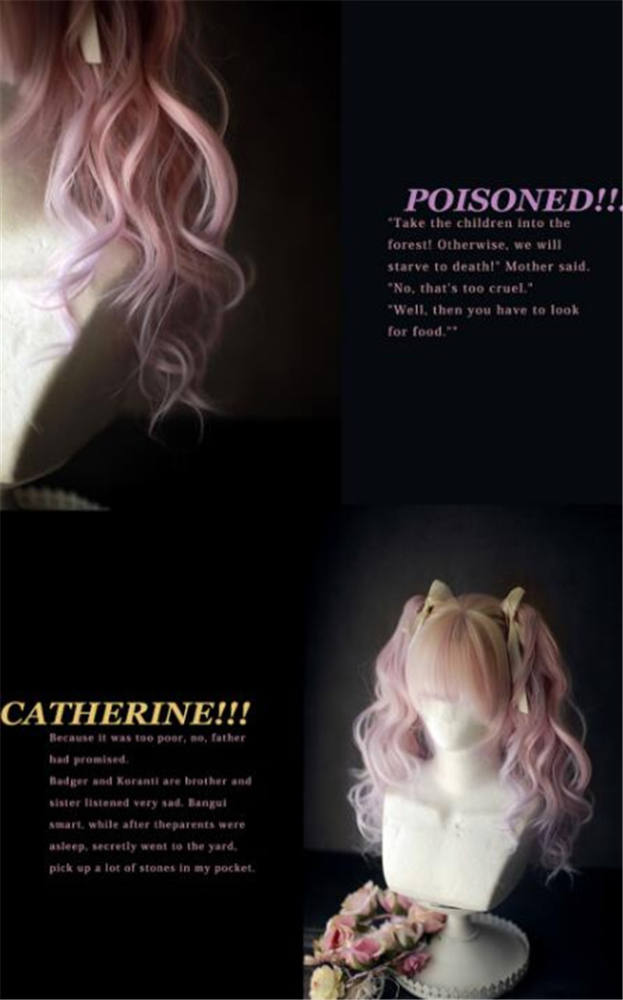 Dreamholic~ Catherine's Afternoon Tea with Cat~ Natural Bangs Lolita Wig With Two Ponytails -In Stock