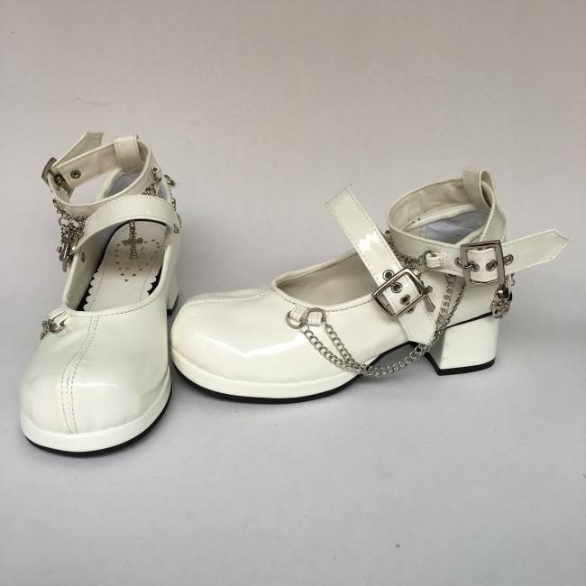 Black Shiny High Platform Punk Lolita Shoes