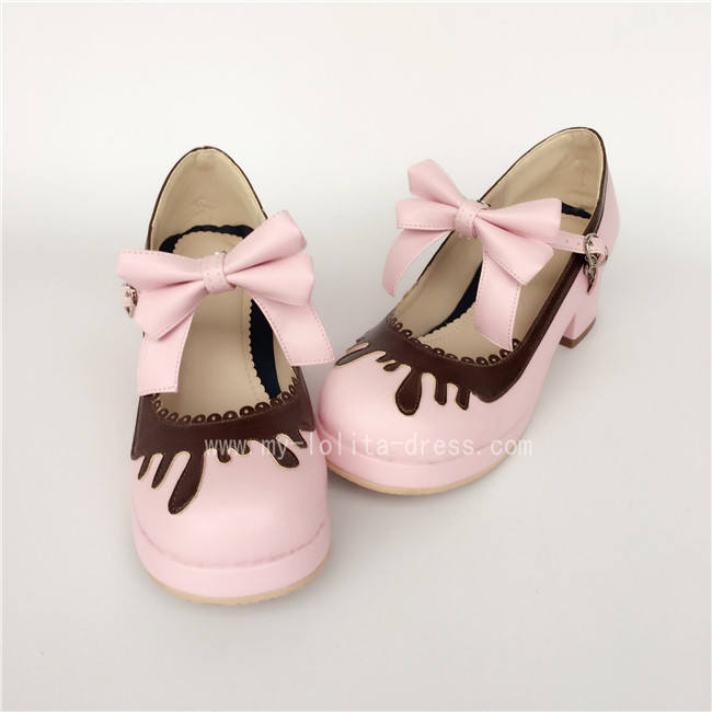 Sweet Black With Coffee Lolita Heels Shoes