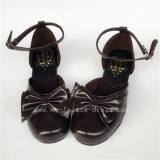 Sweet Coffee Bows Lolita Low Heels Shoes
